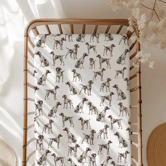NEW German Shorthaired pointer mini crib sheet - Picture 1 of 4